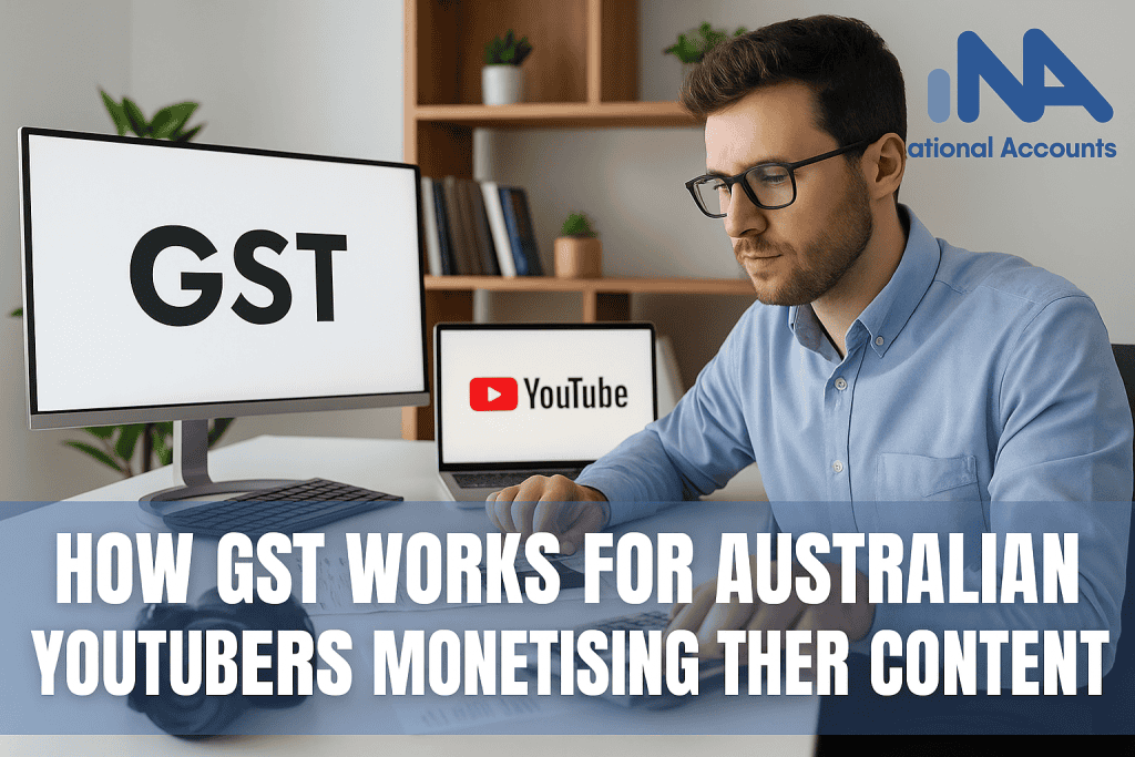 Australian YouTuber explaining GST process for content monetisation.